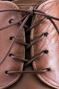 Round Mid Brown Waxed Cotton Shoelaces