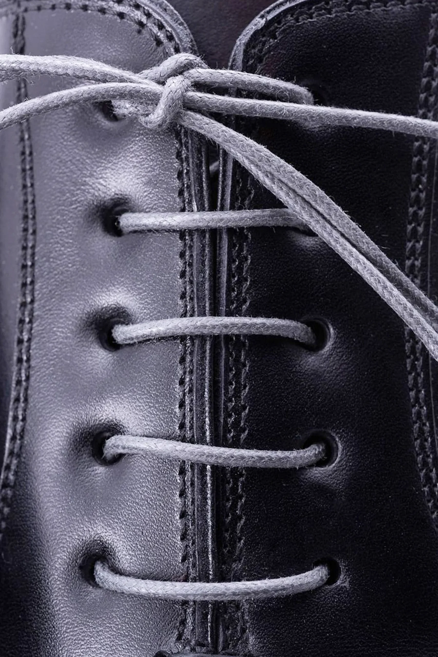 Round Mid Gray Waxed Cotton Bootlaces