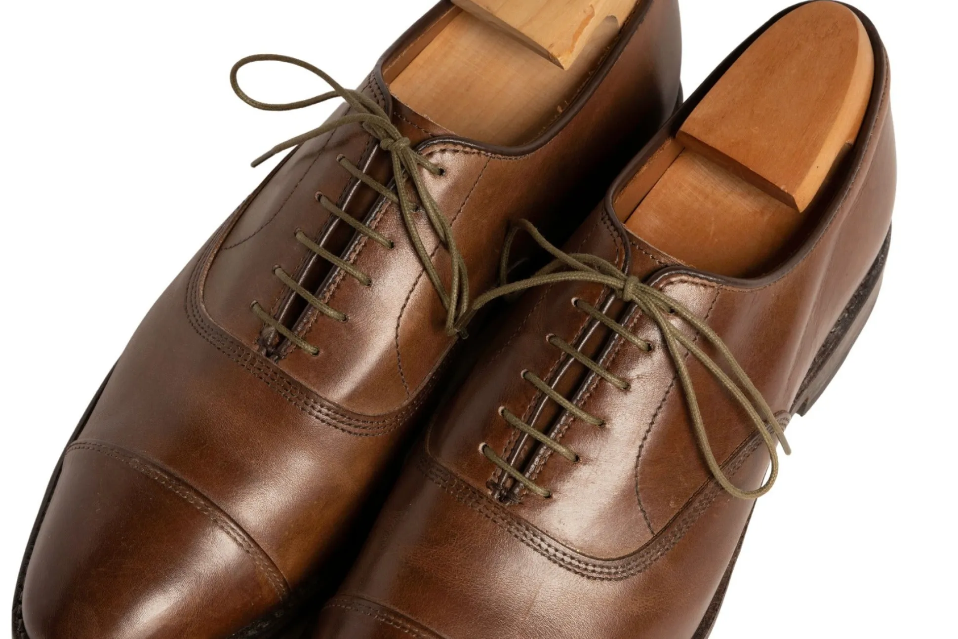Round Military Green Waxed Cotton Shoelaces