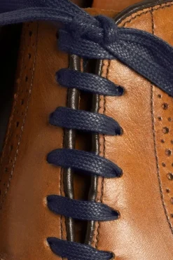 Round Navy Waxed Cotton Bootlaces