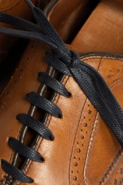 Round Navy Waxed Cotton Bootlaces