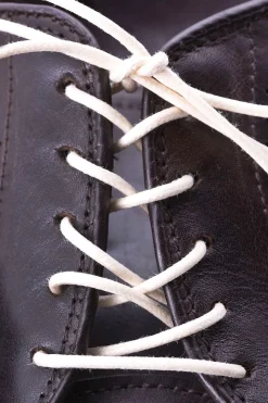 Round Off White Waxed Cotton Bootlaces
