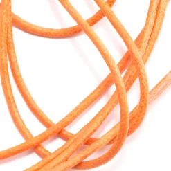 Round Orange Waxed Cotton Bootlaces
