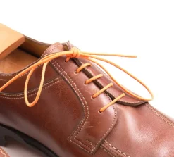 Round Orange Waxed Cotton Shoelaces