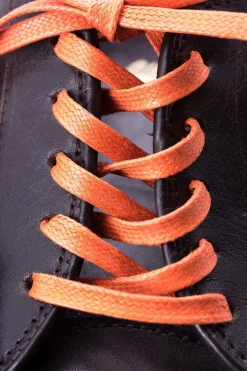Round Orange Waxed Cotton Shoelaces
