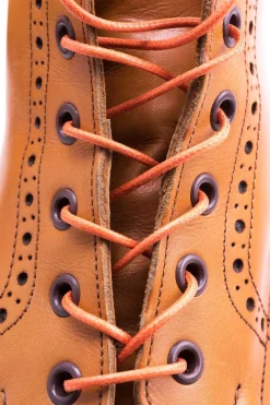 Round Orange Waxed Cotton Shoelaces