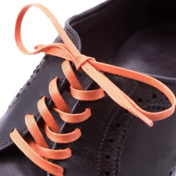Round Orange Waxed Cotton Shoelaces