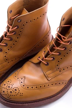 Round Orange Waxed Cotton Shoelaces