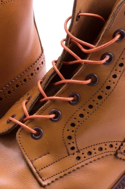 Round Orange Waxed Cotton Shoelaces