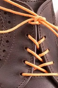 Round Orange Waxed Cotton Shoelaces