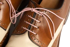 Round Pale Pink Waxed Cotton Bootlaces