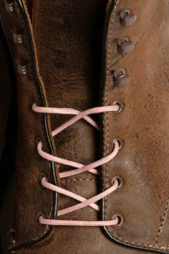 Round Pale Pink Waxed Cotton Shoelaces