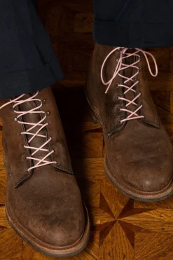 Round Pale Pink Waxed Cotton Shoelaces