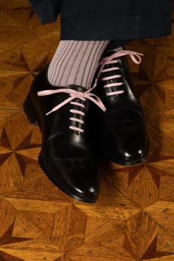 Round Pale Pink Waxed Cotton Shoelaces