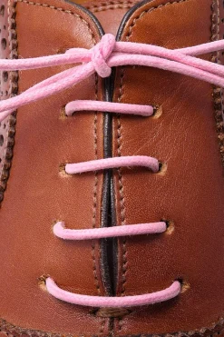 Round Pink Waxed Cotton Shoelaces
