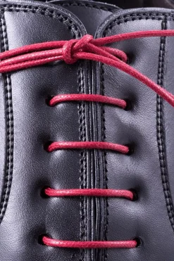 Round Red Waxed Cotton Bootlaces