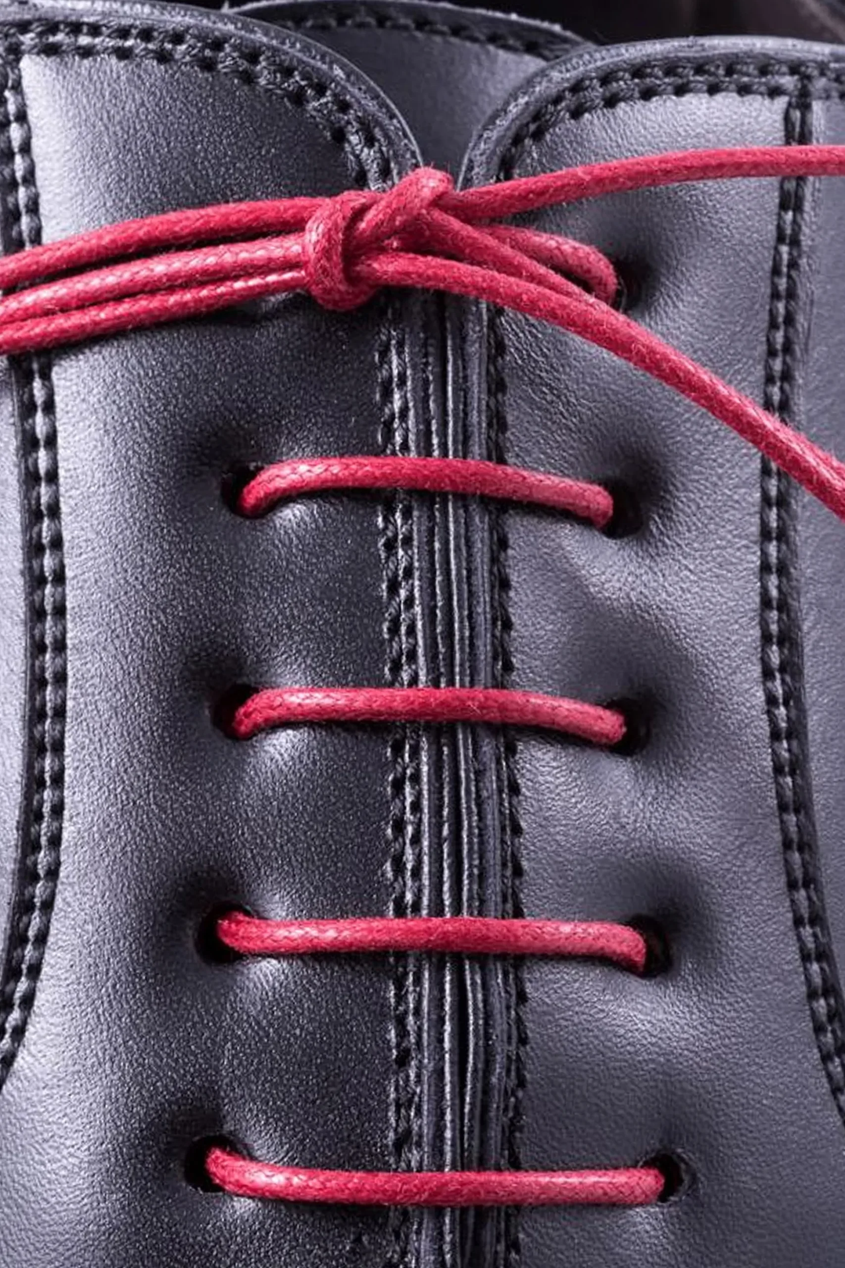 Round Red Waxed Cotton Bootlaces