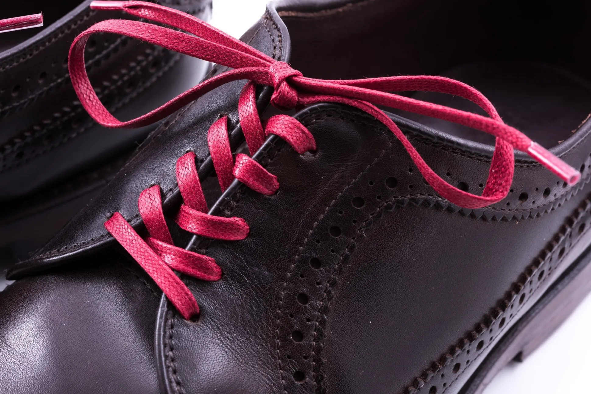Round Red Waxed Cotton Bootlaces