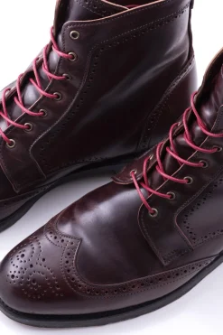 Round Red Waxed Cotton Bootlaces