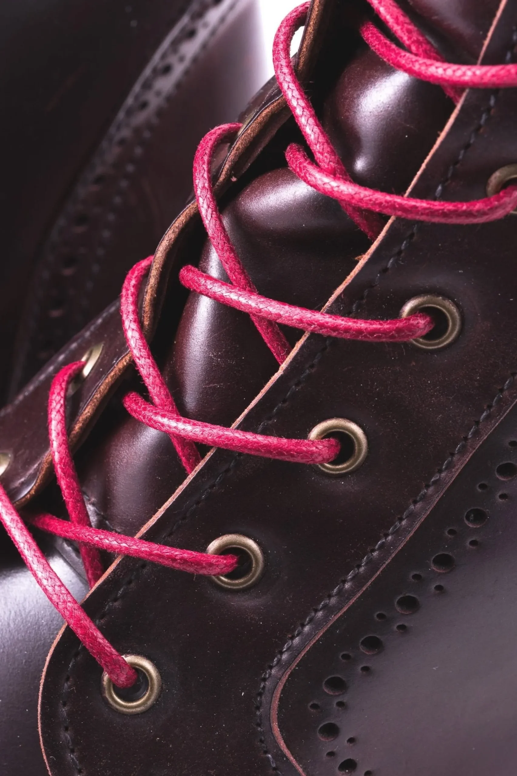 Round Red Waxed Cotton Bootlaces