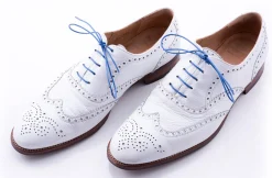 Round Royal Blue Waxed Cotton Shoelaces