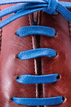 Round Royal Blue Waxed Cotton Shoelaces