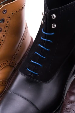 Round Royal Blue Waxed Cotton Bootlaces