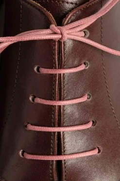 Round Vintage Pink Waxed Cotton Shoelaces