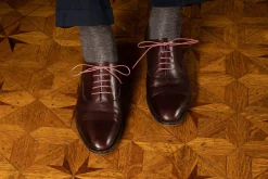 Round Vintage Pink Waxed Cotton Shoelaces
