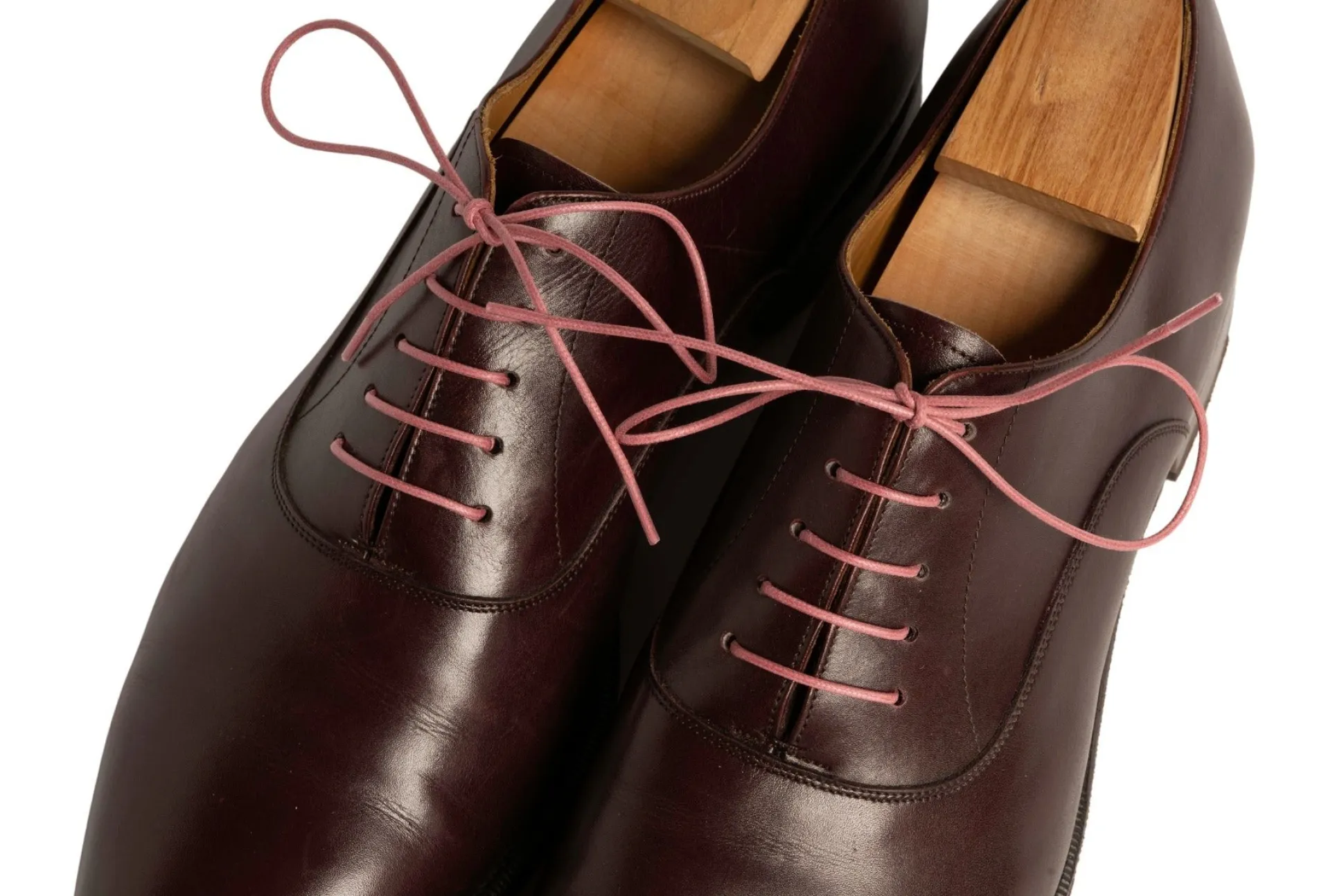 Round Vintage Pink Waxed Cotton Shoelaces