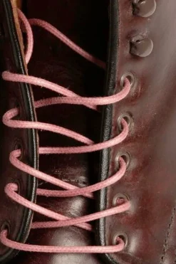 Round Vintage Pink Waxed Cotton Bootlaces