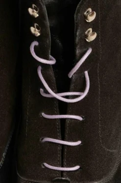 Round Violet Waxed Cotton Bootlaces
