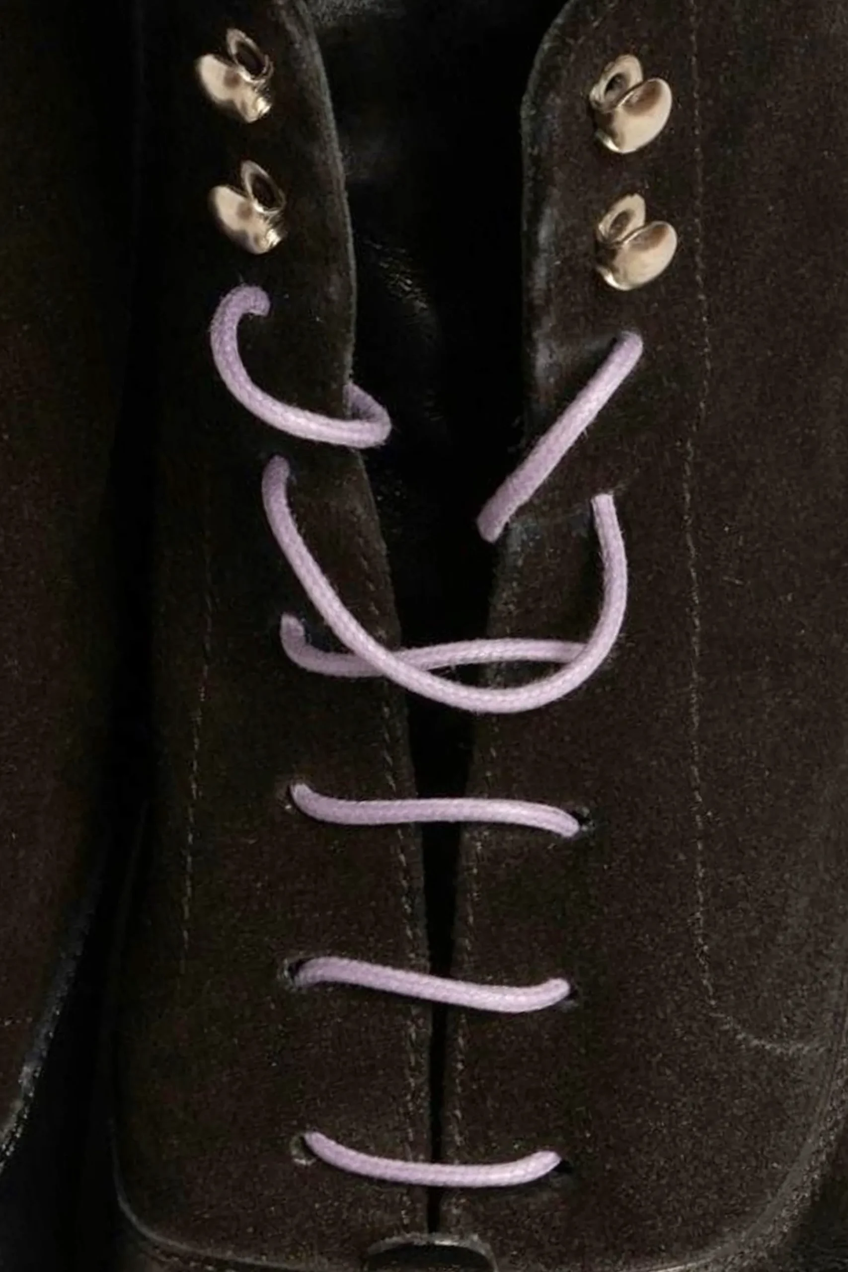 Round Violet Waxed Cotton Bootlaces