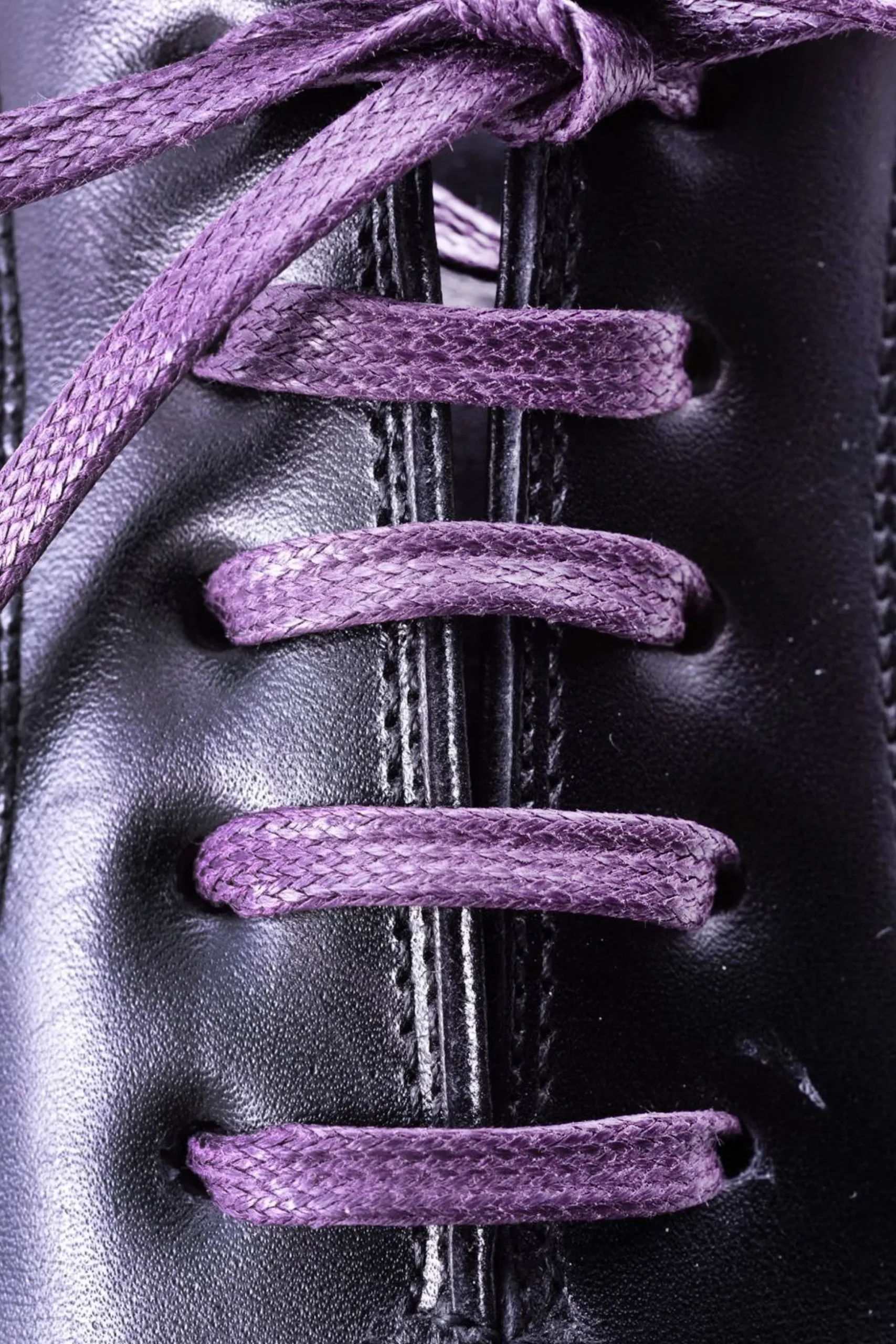 Round Violet Waxed Cotton Bootlaces