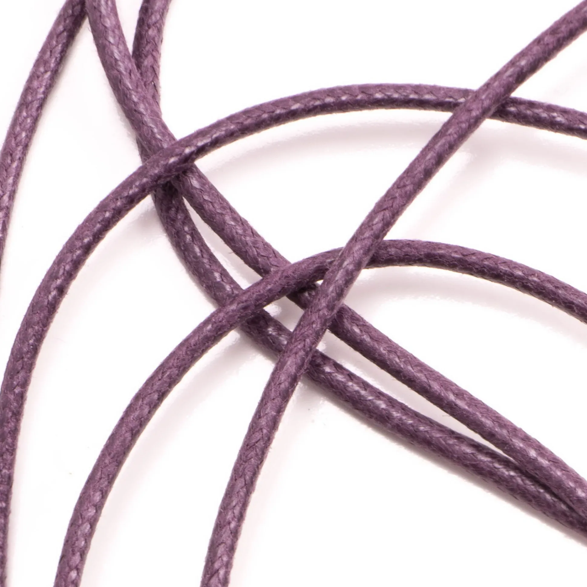 Round Violet Waxed Cotton Bootlaces