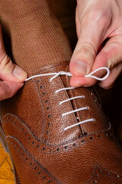 Round White Waxed Cotton Bootlaces
