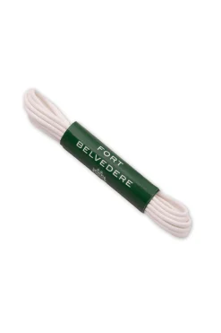 Round White Waxed Cotton Shoelaces