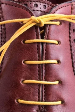 Round Yellow Waxed Cotton Bootlaces