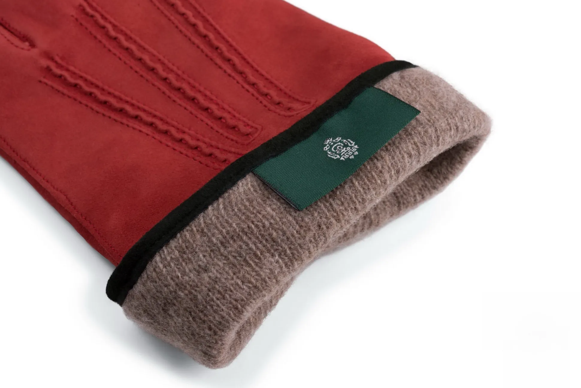 Rust Cashmere Lined Lamb Suede Gloves