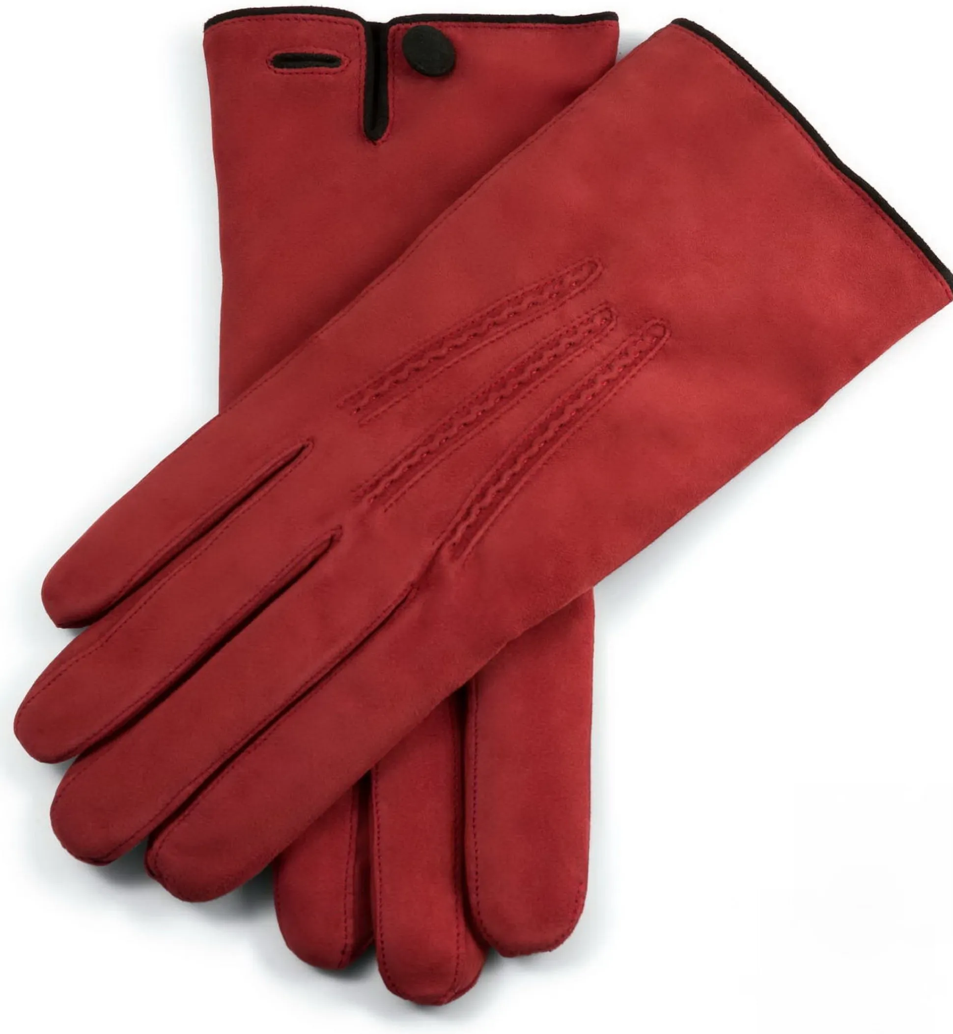 Rust Cashmere Lined Lamb Suede Gloves