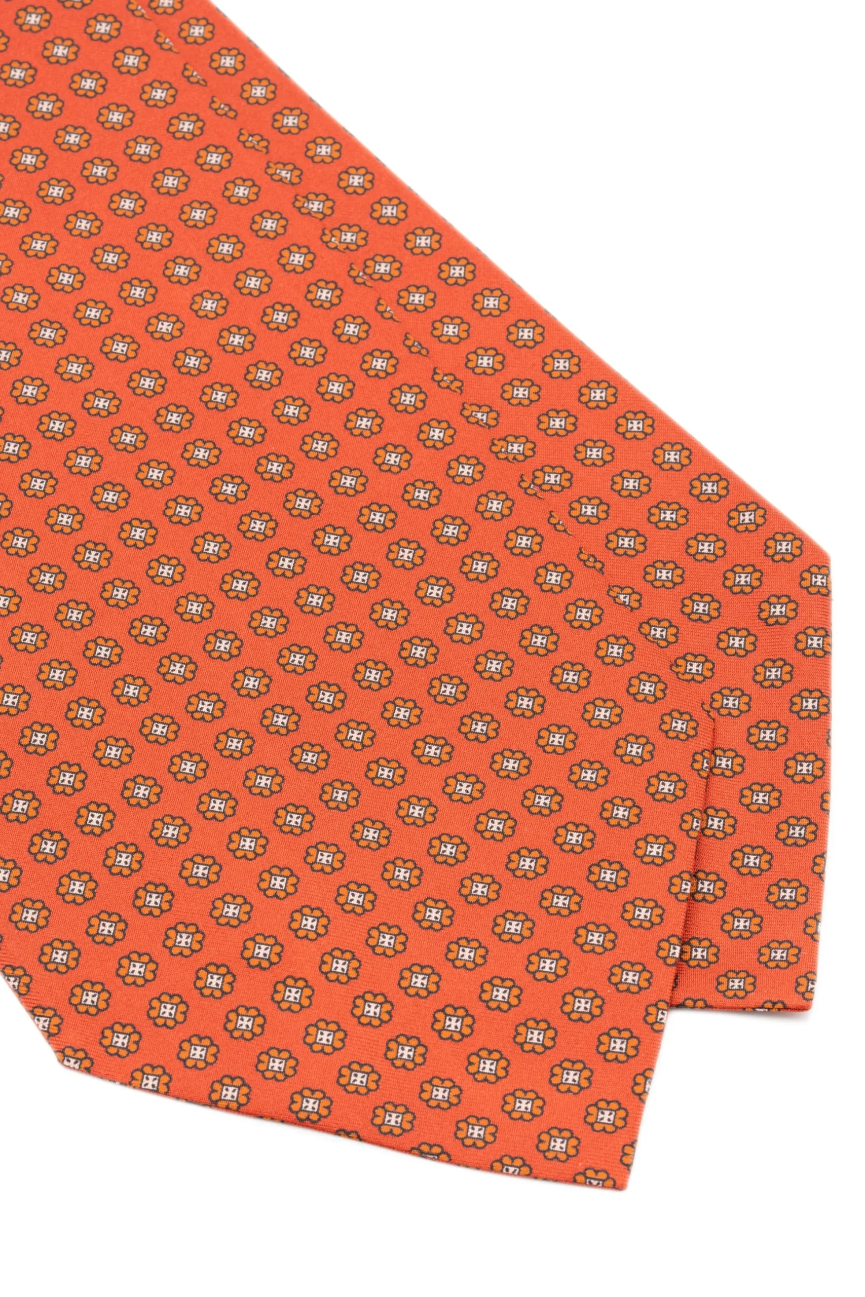 Rust Orange Printed Silk Ascot