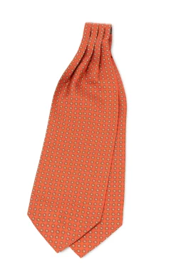Rust Orange Printed Silk Ascot