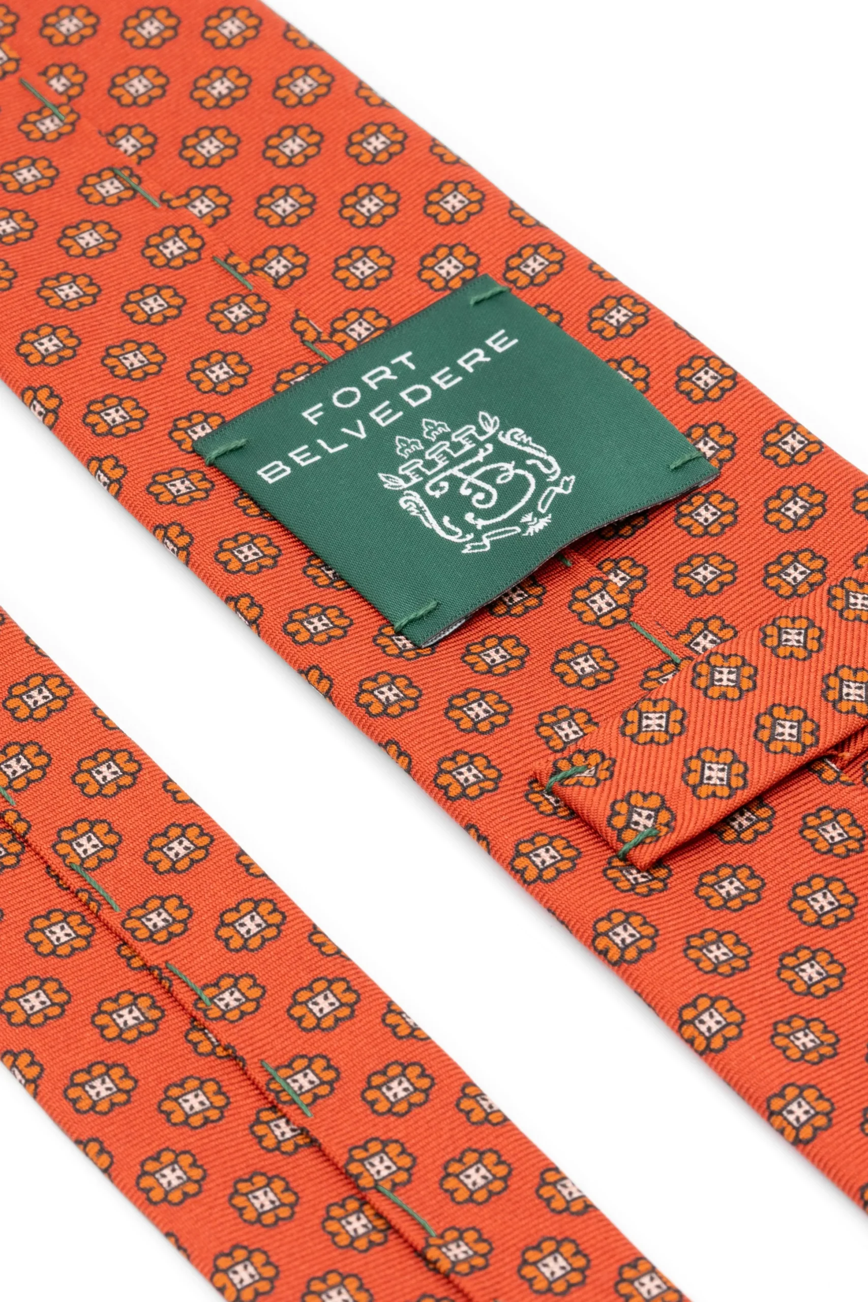 Rust Orange Printed Silk Tie