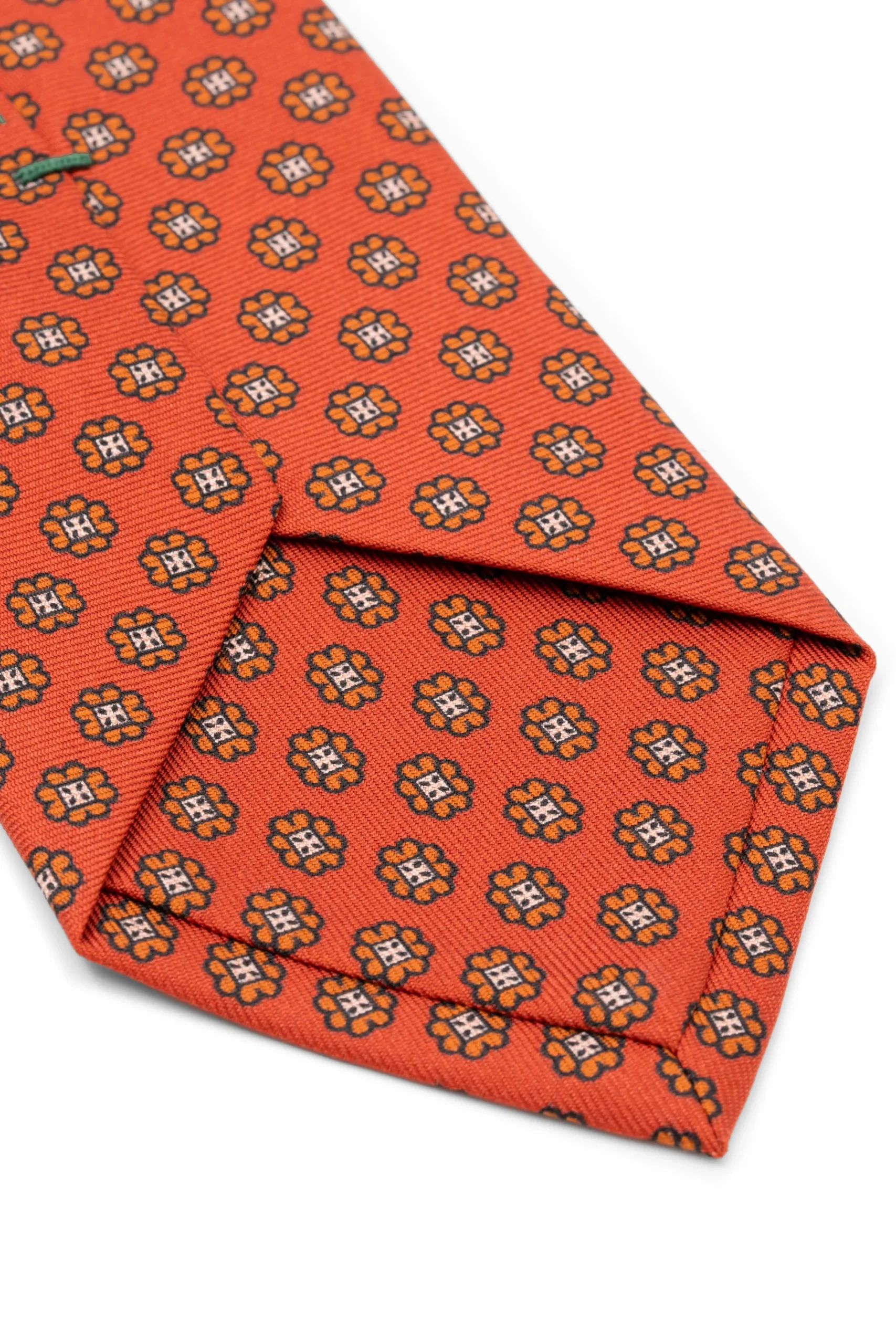 Rust Orange Printed Silk Tie