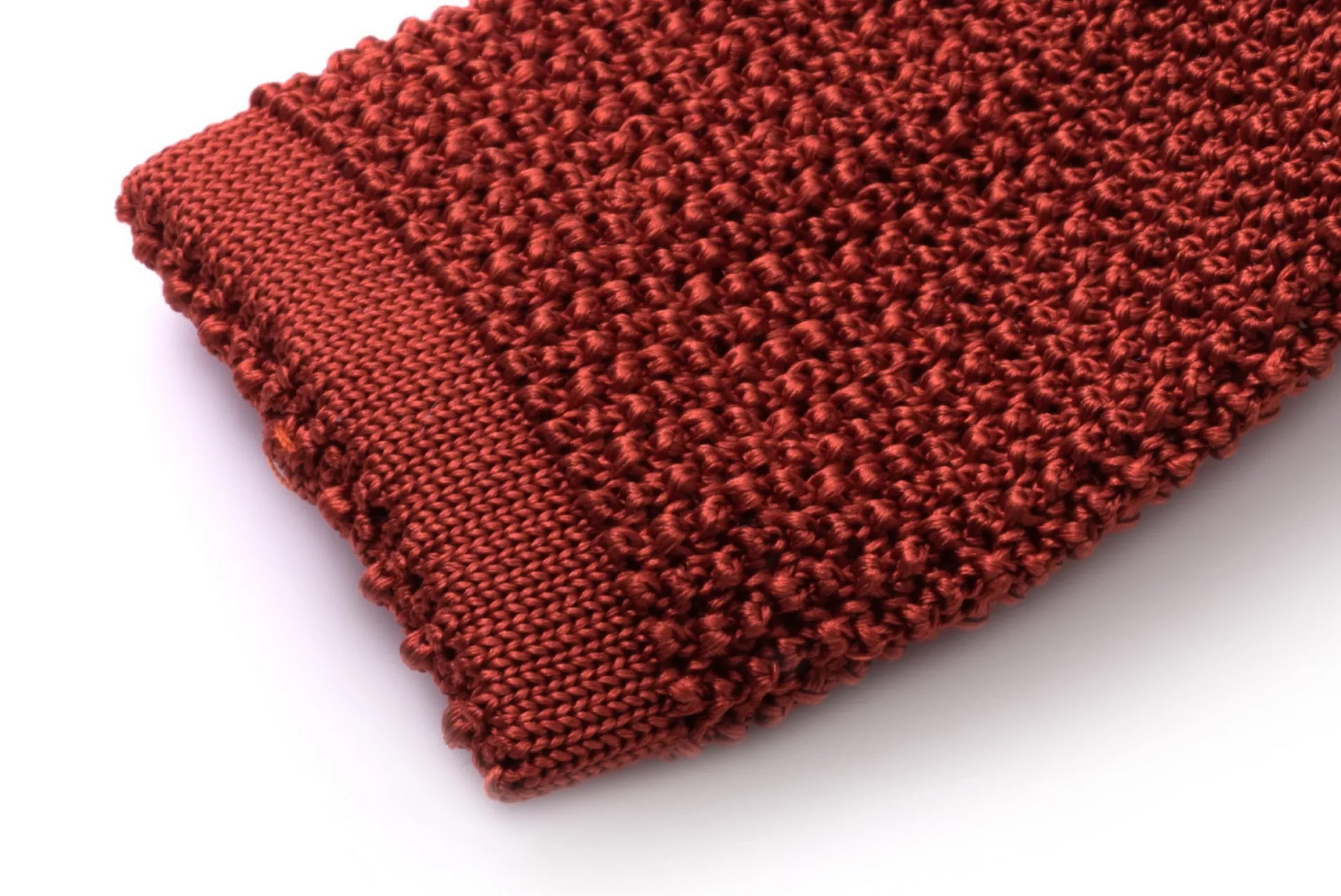 Rust Orange Silk Knit Tie