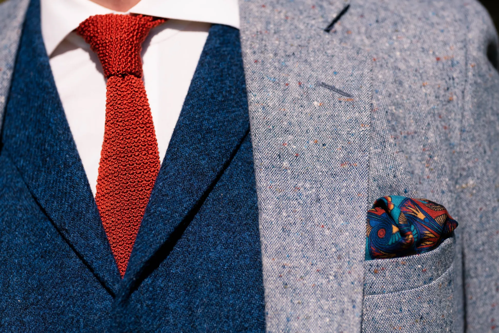 Rust Orange Silk Knit Tie