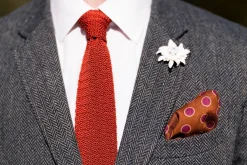 Rust Orange Silk Knit Tie