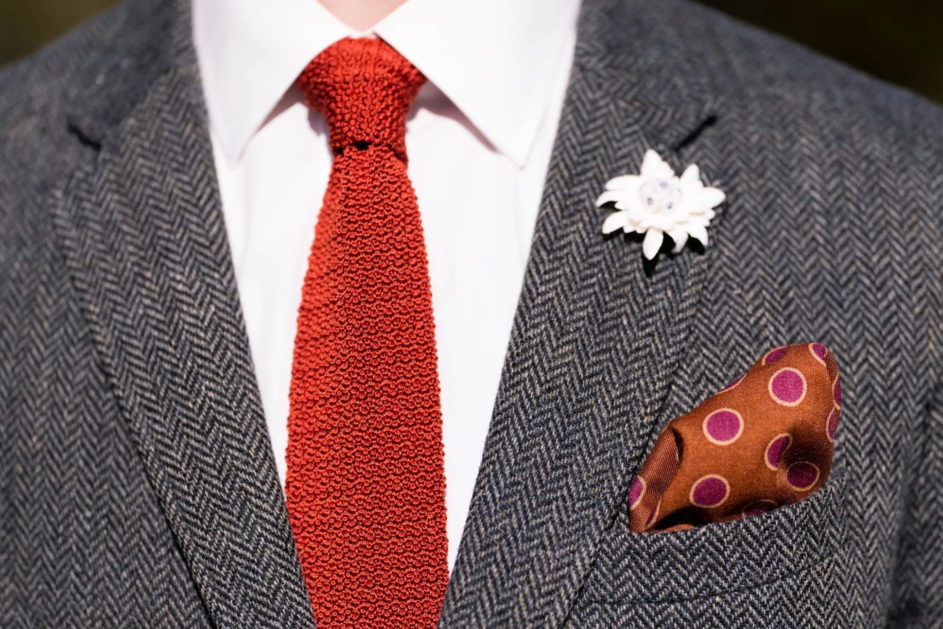 Rust Orange Silk Knit Tie
