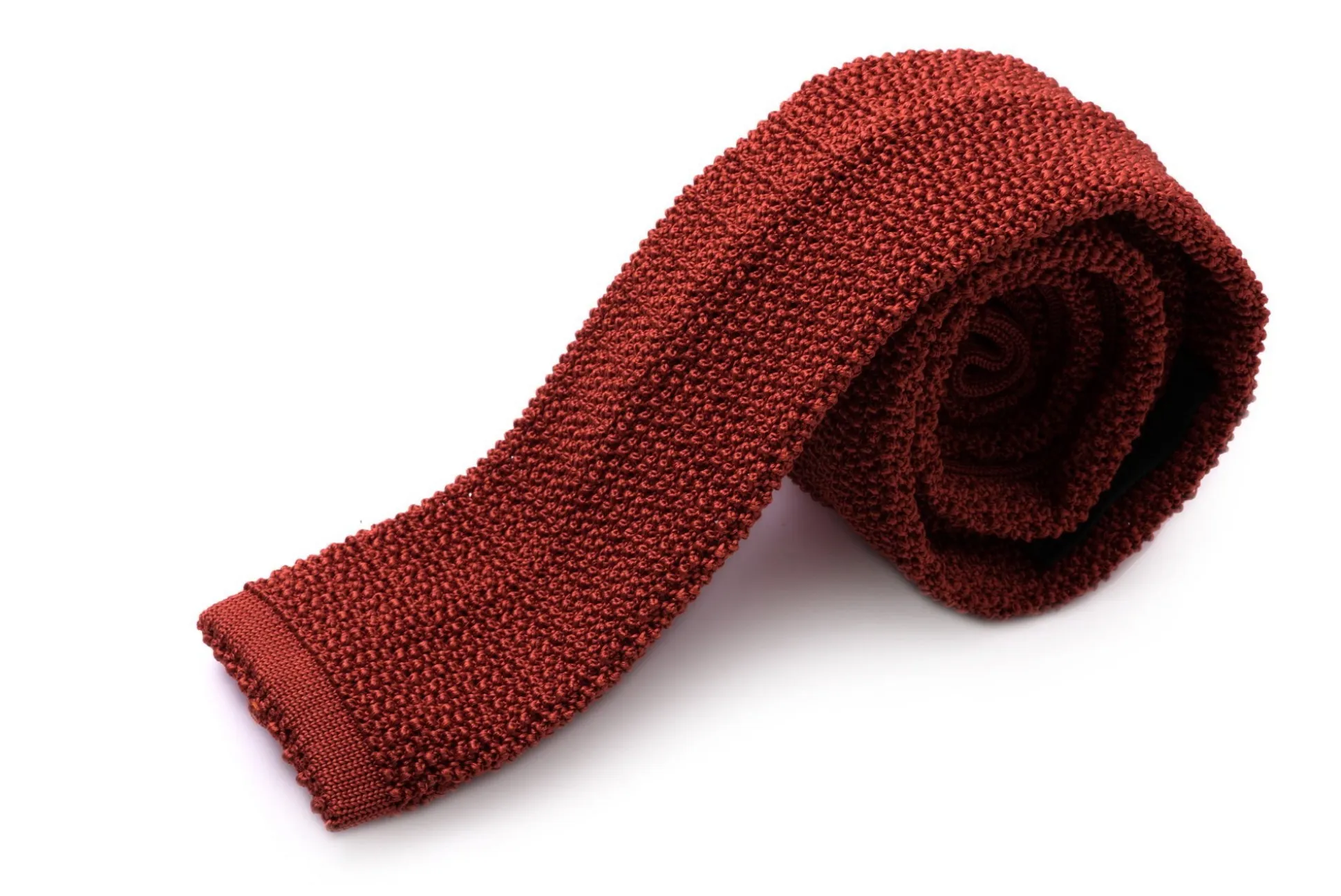 Rust Orange Silk Knit Tie