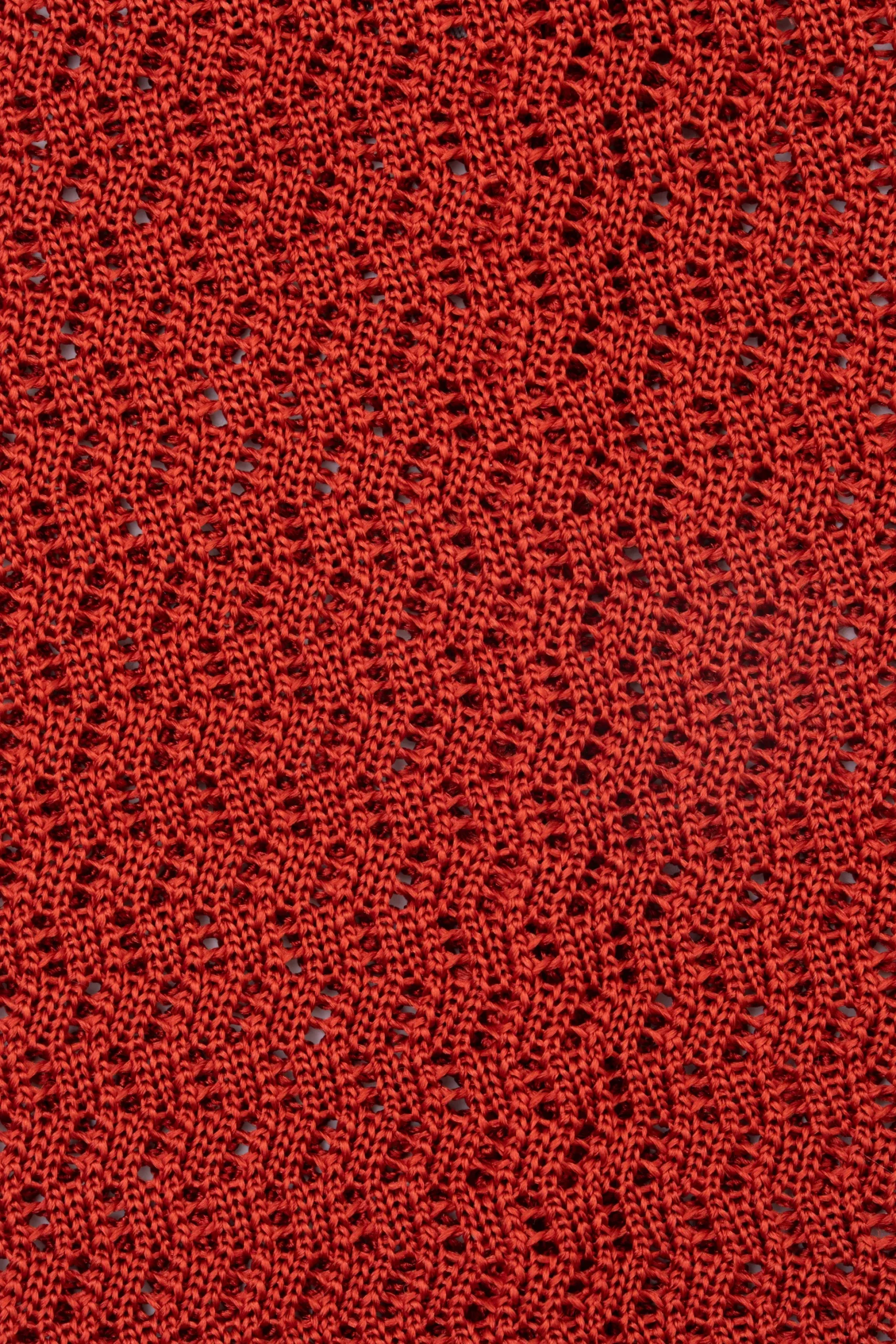 Rust Orange Zigzag Silk Knit Tie